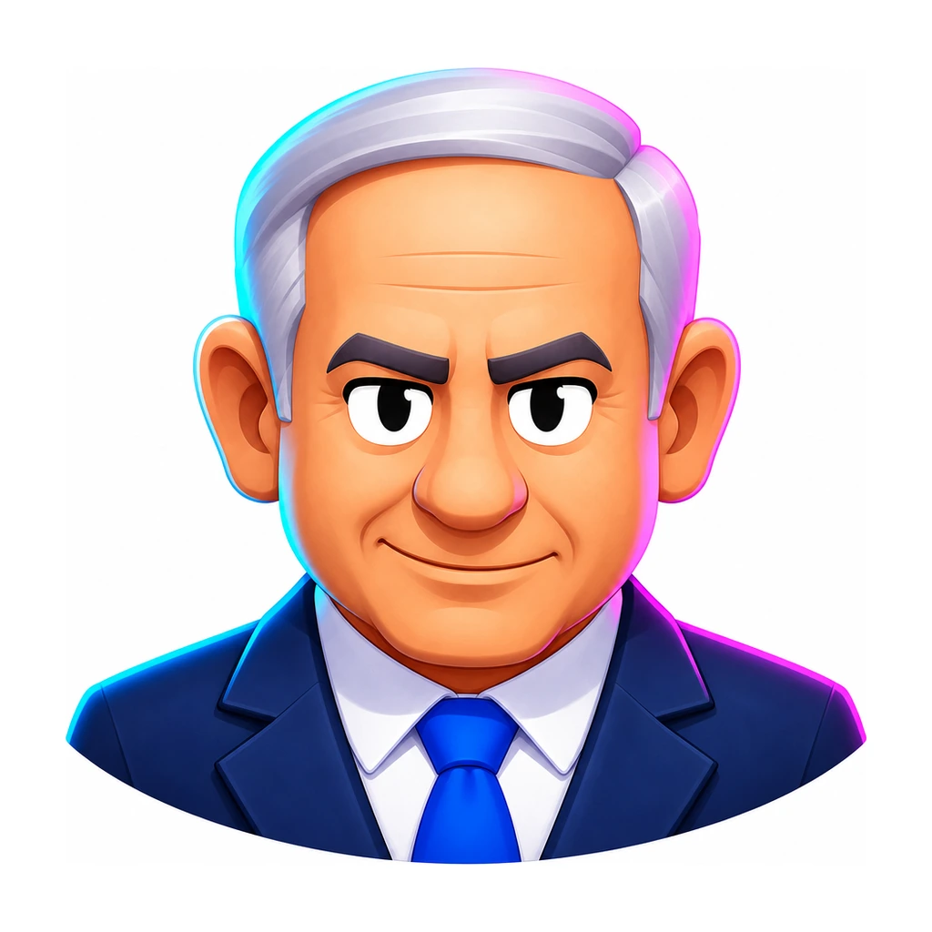 איור מסוגנן של בנימין נתניהו (איור, לא צילום)